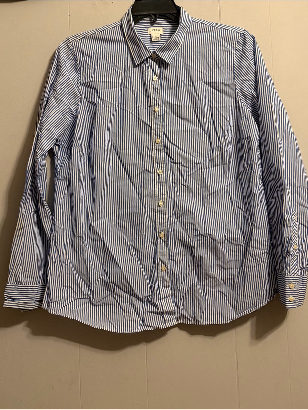J. Crew Women’s Blue & White Stripe Button-Down Shirt